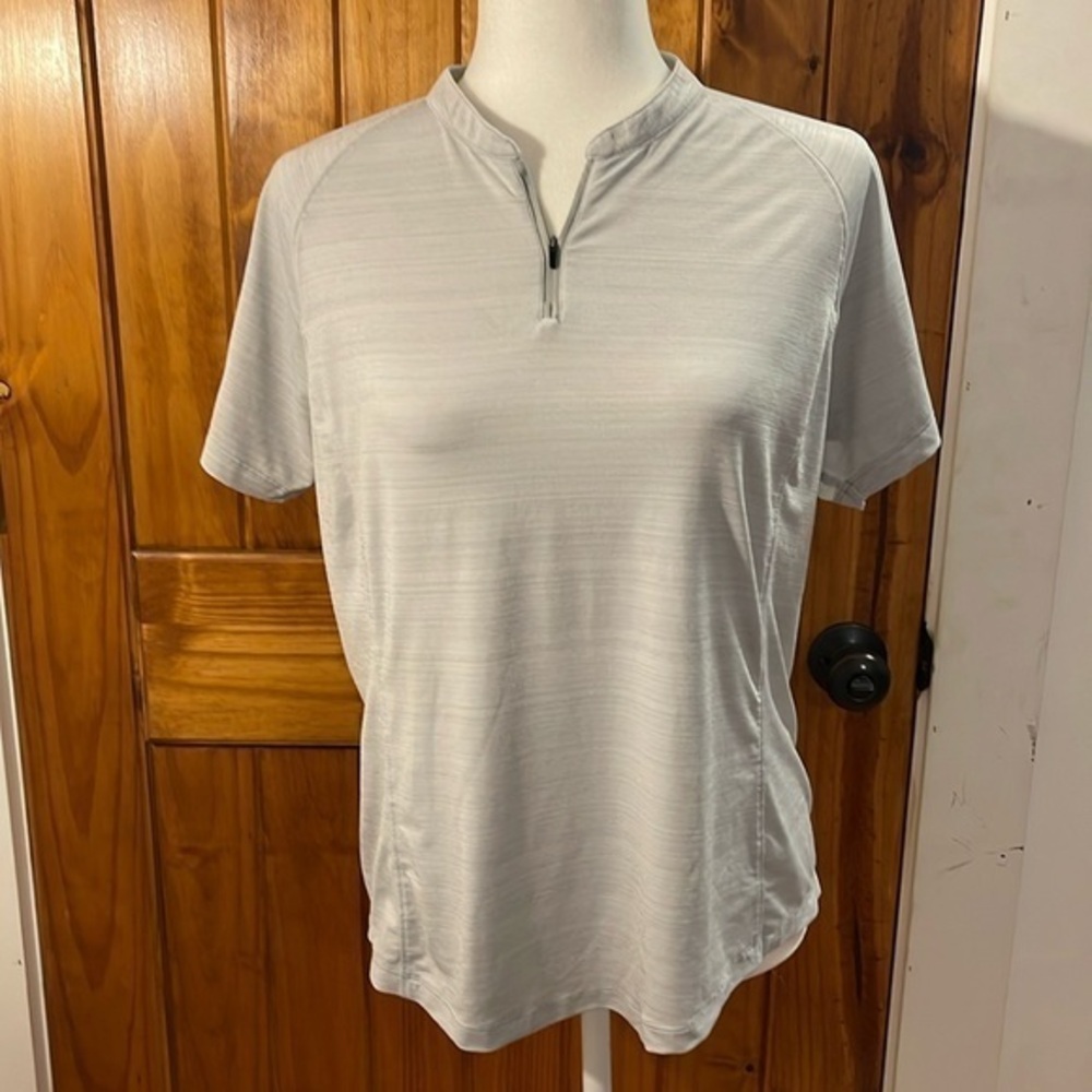 Slazenger Golf Light Grey 1/4 Zip Short Sleeve Lightweight Top Large
